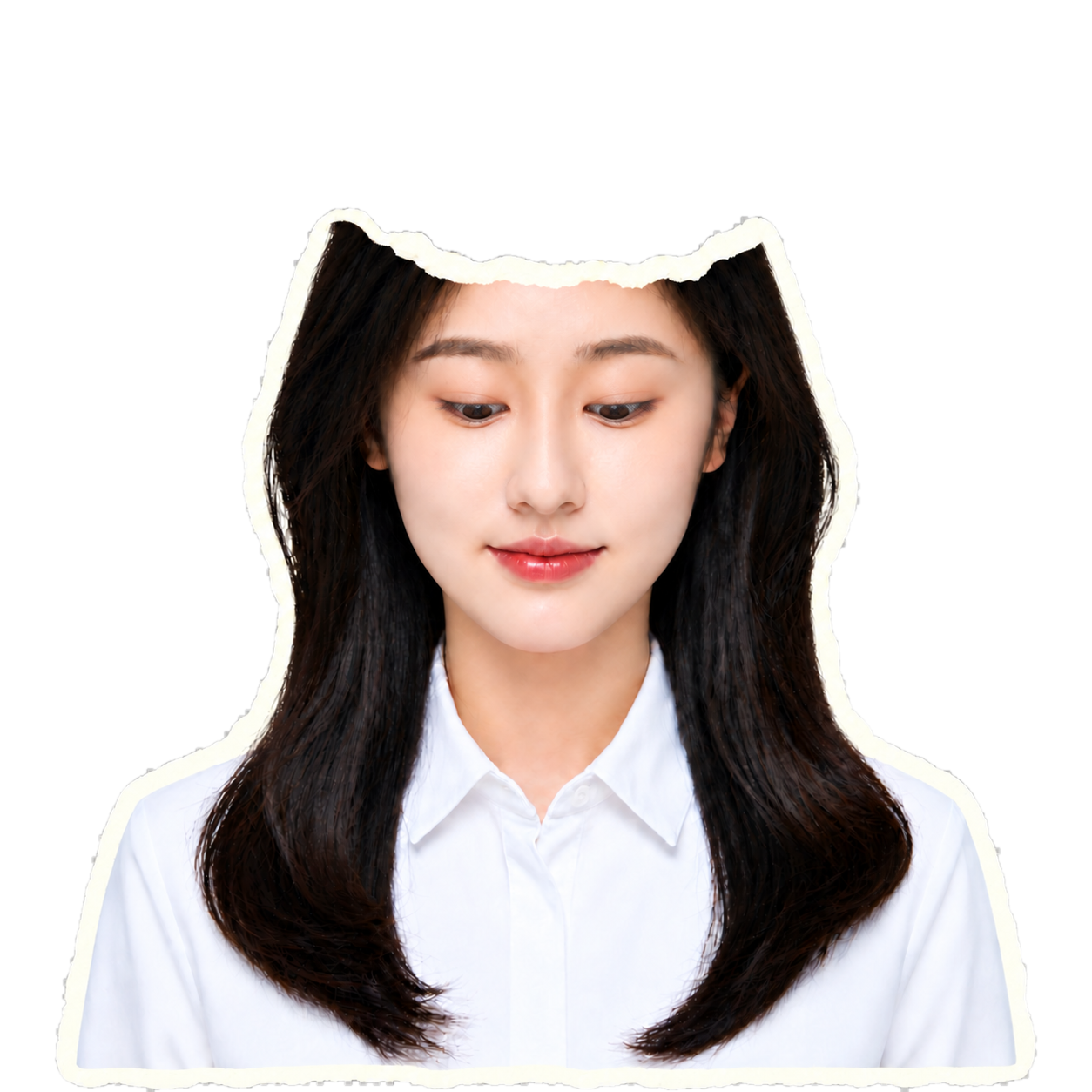 个人头像向下看
